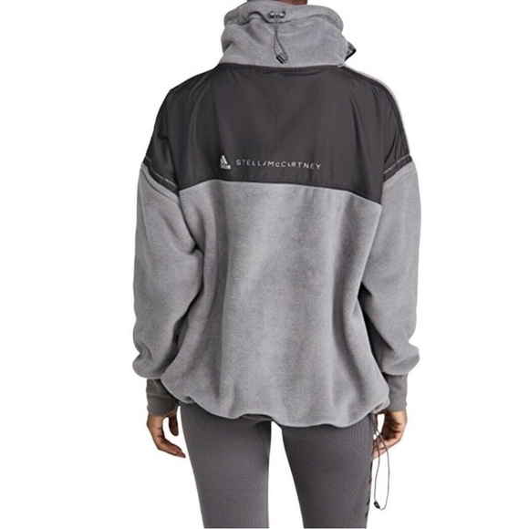 Stella McCartney Adidas FU0738 Longline Fleece Sweatshirt Gray size Small S - Picture 2 of 6